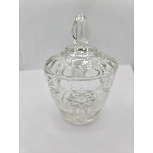 Vintage Sugar Bowl With Cover Cut Glass Mint Condition. Star of David - Picture 3 of 7